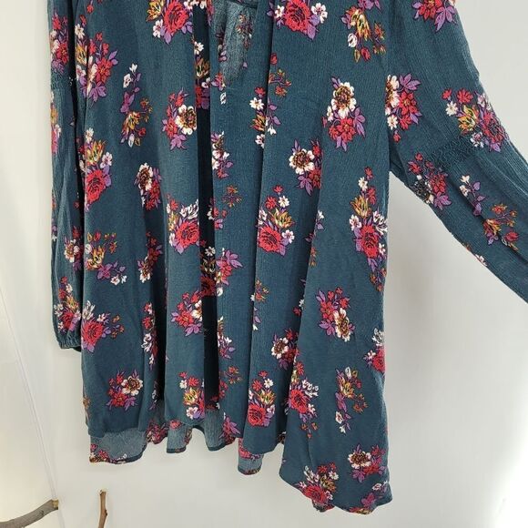 Free people electric orchard green floral mini dress tunic - Picture 7 of 13